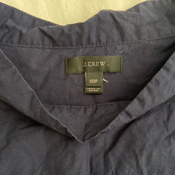 Navy blue J Crew button shoulder Top - Picture 2 of 5